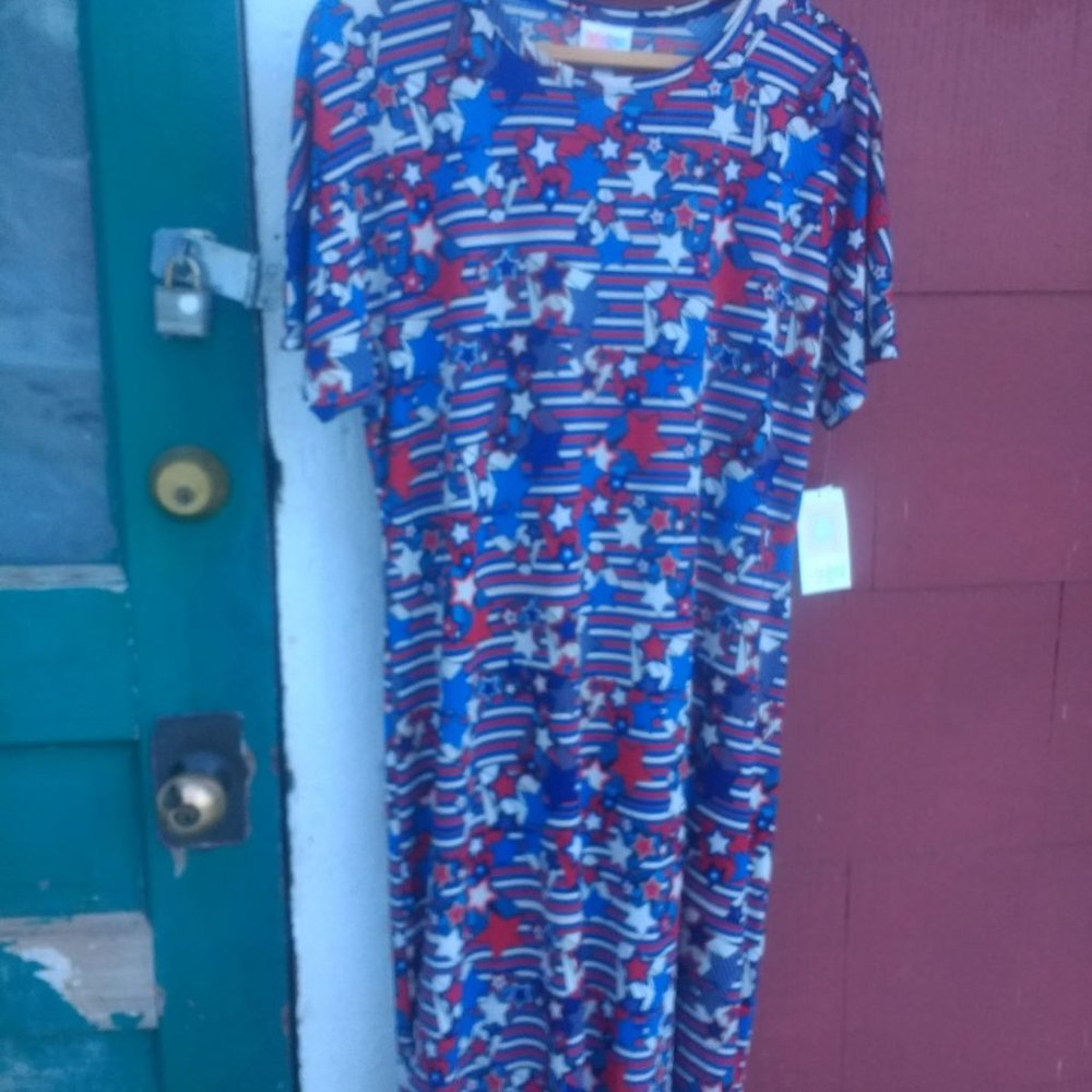 Lula roe Maria Size L 4th of July Dress